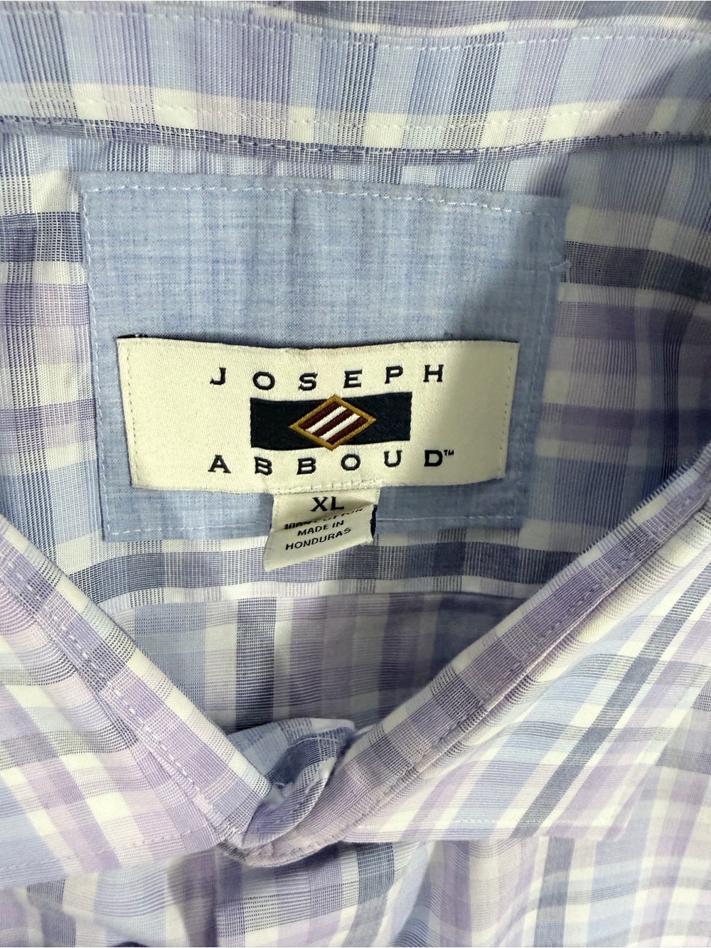 SKU1297 Joseph Abboud Men's Lavender and White Check Dress Shirt